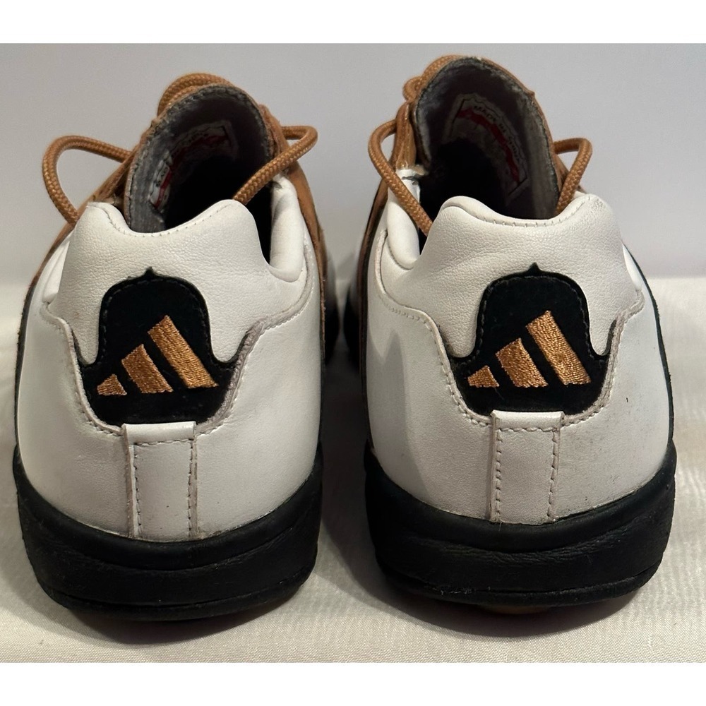 Adidas Womens Tan White Leather EVN 791 Lace Up Golf Cleats Shoes Sz 6 - Picture 5 of 12